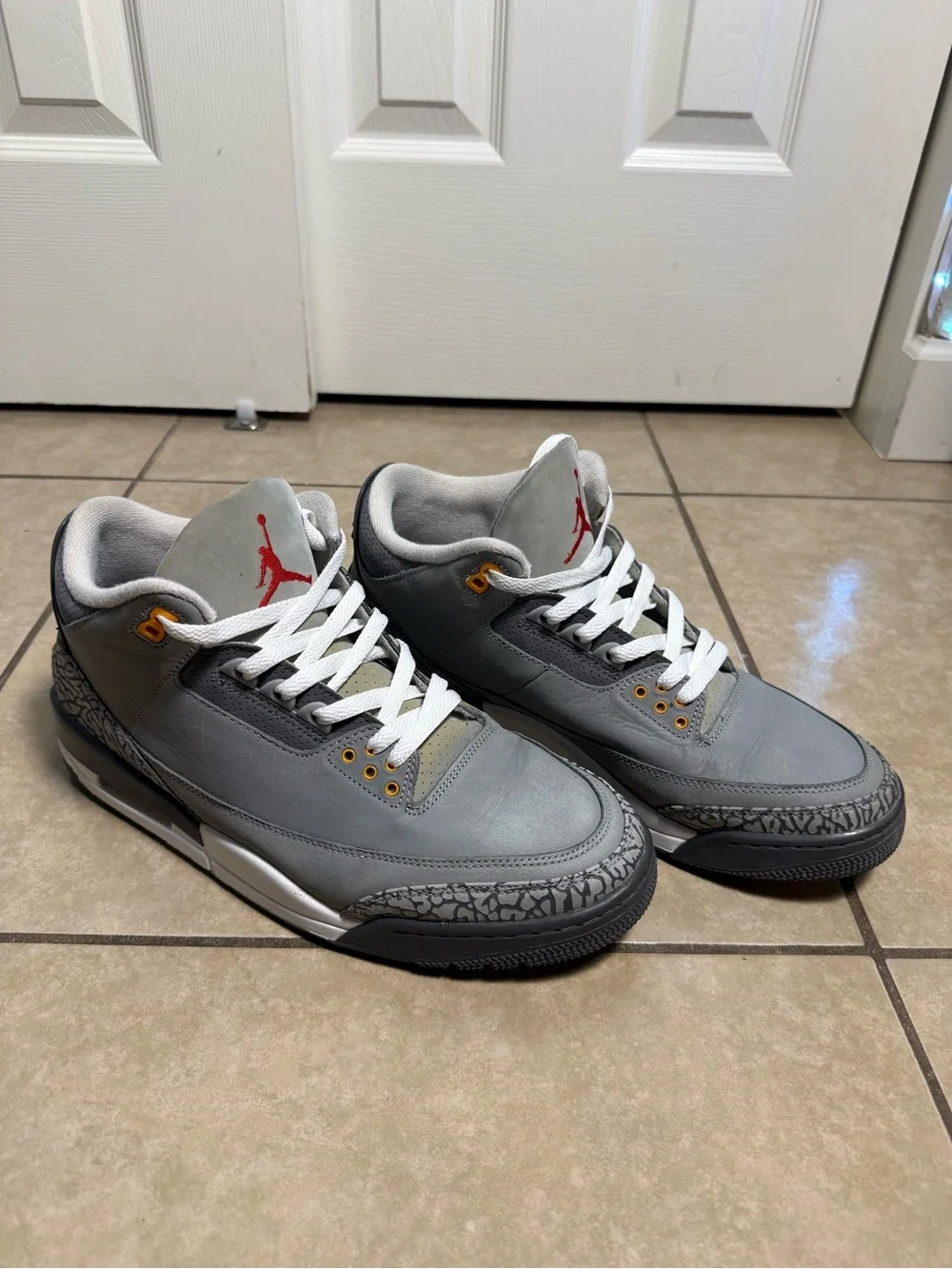 Jordan Air Jordan 3 Retro Cool Grey Silver/Orange 2021 CT8532-012 Men SIZE 12M